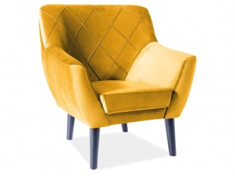 Kier 1 Velvet fotel bluvel 68 curry sárga/ wenge
