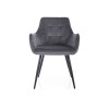 Lemon Velvet étkező szék fekete láb/ szürke Bluvel 14