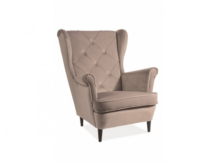 Lady Velvet fotel bézs bluvel 28/ wenge Lady Velvet fotel bézs bluvel 28/ wenge