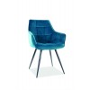Lilia Velvet étkező szék fekete láb/ türkiz bluvel 85