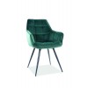 Lilia Velvet étkező szék fekete láb/ zöld bluvel 78