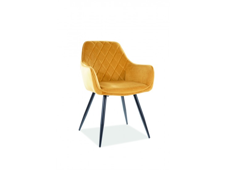Linea Velvet étkező szék fekete láb/ sárga bluvel 68 Linea Velvet étkező szék fekete láb/ sárga bluvel 68