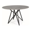 Murano étkező asztal fekete láb/ szürke asztallap (D=I120)
