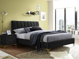 Mirage Velvet francia ágy 160x200 fekete/ arany tap. 186