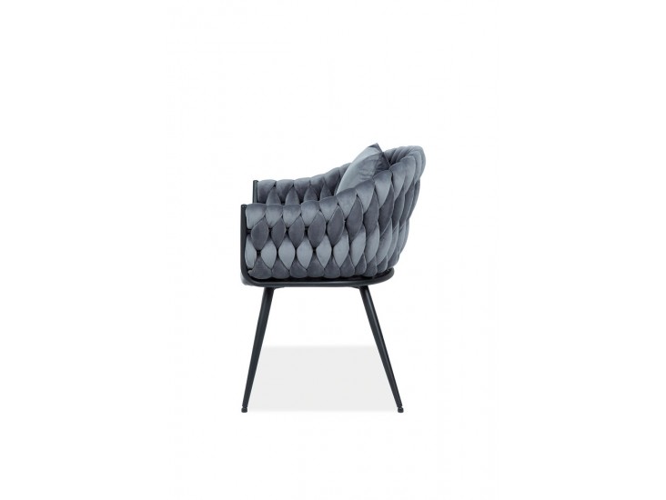 Nuvo velvet étkező szék fekete láb/ szürke bluvel 14