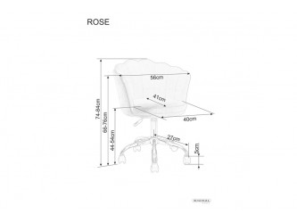 Rose Velvet forgószék antik rózsaszín (Bluvel 52)
