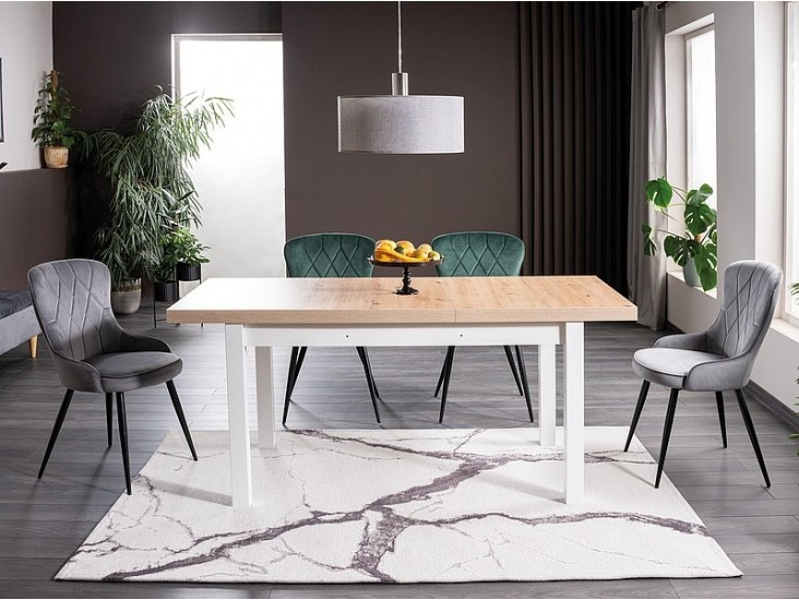 Presto bővíthető étkező asztal artisan tölgy/ matt fehér 140(218)x80 cm.