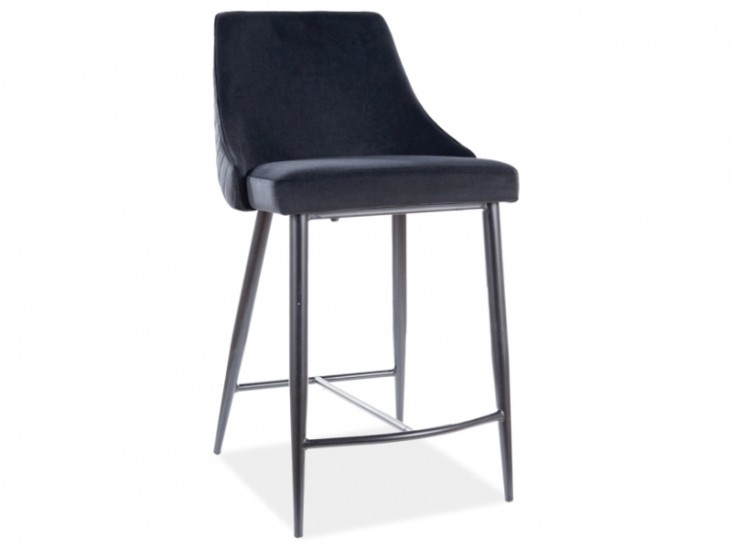 Piano B H-2 Velvet bárszék fekete láb/ fekete bluvel 19 Piano B H-2 Velvet bárszék fekete láb/ fekete bluvel 19