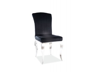 Prince Velvet étkező szék króm láb/ fekete TAP. 186