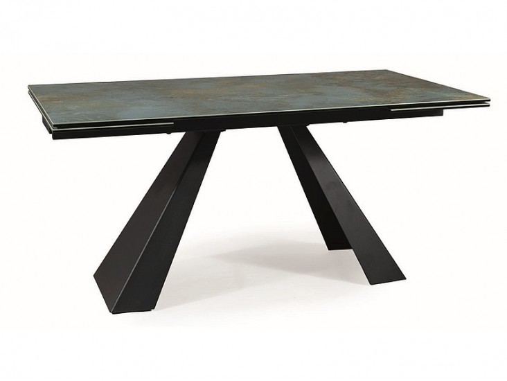 Salvadore kerámia étkező asztal fekete láb/ türkiz ossido verde ((160-240)X90) Salvadore kerámia étkező asztal fekete láb/ türkiz ossido verde ((160-240)X90)