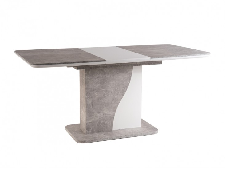 Syriusz étkező asztal szürke (beton hatású) / matt fehér 120(160)X80 IN