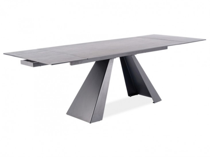 Salvadore Ceramic étkező asztal (16-240)x90 szürke márvány/ matt fekete Salvadore Ceramic étkező asztal (16-240)x90 szürke márvány/ matt fekete