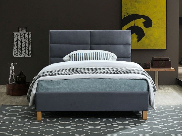 Sierra Velvet ágy 120x200 szürke/ tölgy tap.150 Sierra Velvet ágy 120x200 szürke/ tölgy tap.150
