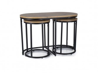 Twix asztalka összeállítás artisan tölgy/ fekete