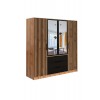 Bali Lux gardrób D4 tükör-fekete/ wotan tölgy