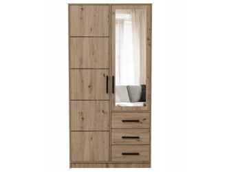Kos gardrób D2 tükör/ artisan tölgy