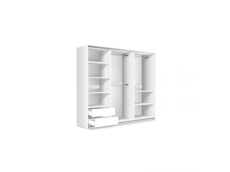 Gardrób XLIII/250 tükrös gardrób wotan tölgy/ fehér